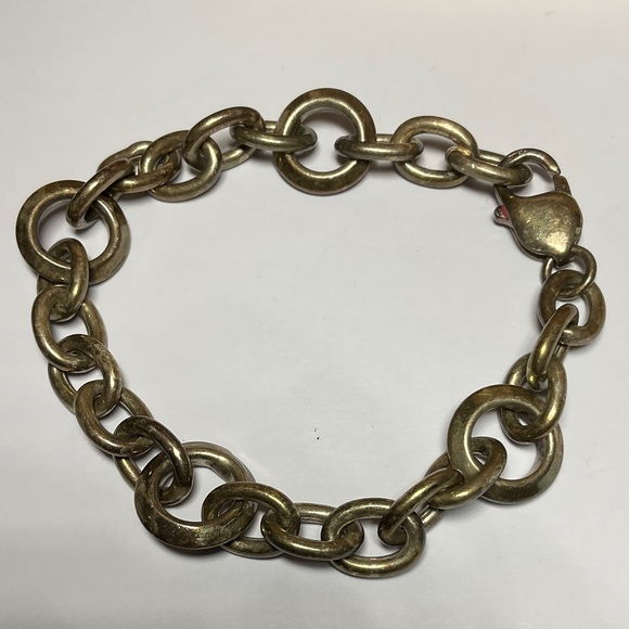 Heavy Sterling Silver Italian Bracelet with 2 Size Links. 7.75 inches long - Picture 1 of 5